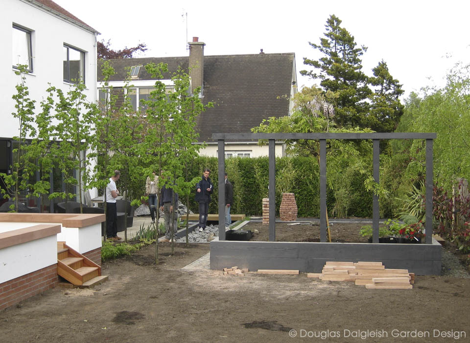 constructing and planting the new garden