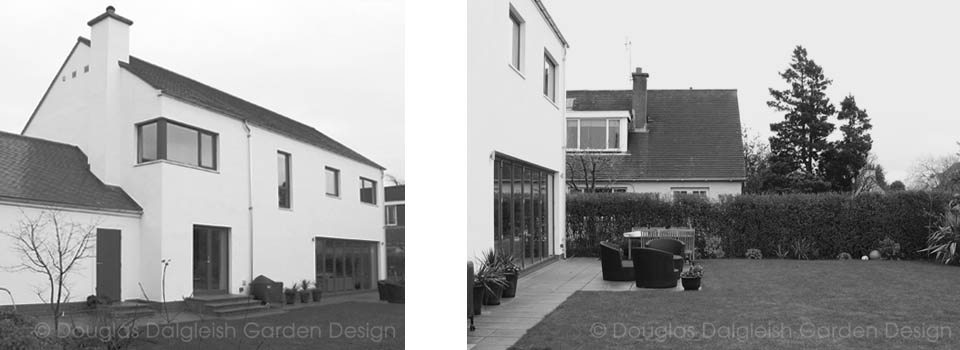 view of the house and garden before re-design