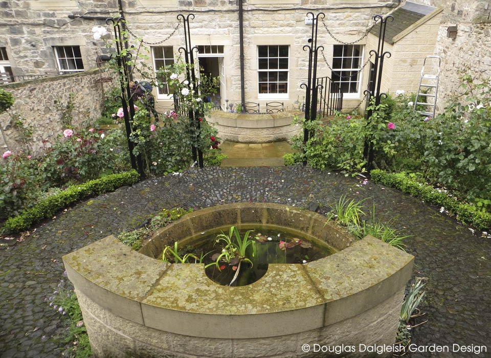 view down the completed garden