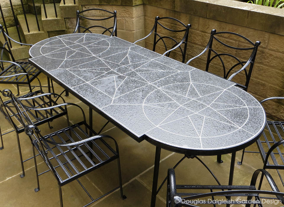 wrought iron garden table with chairs